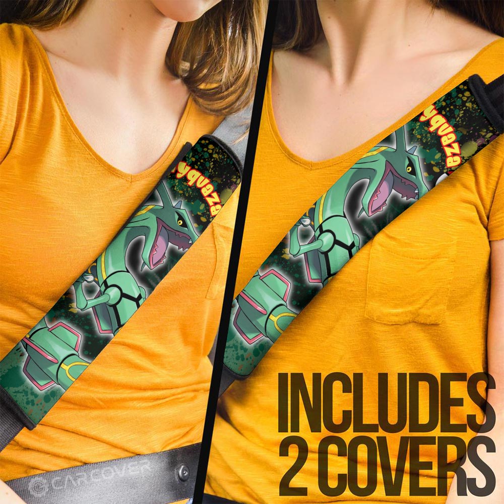 Rayquaza Seat Belt Covers Custom Tie Dye Style Anime Car Accessories - Gearcarcover - 3