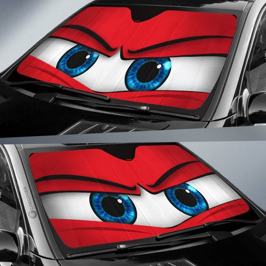 Red Angry Car Eyes Sun Shade Custom Funny Car Accessories - Gearcarcover - 2