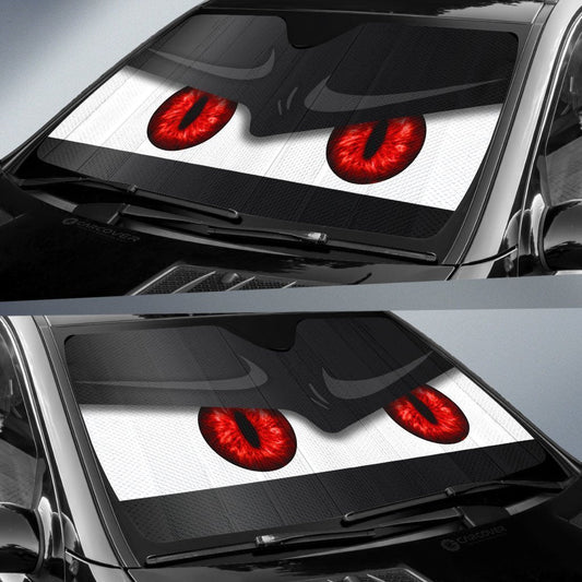 Red Car Eyes Sun Shade Custom Black Color Car Accessories - Gearcarcover - 2