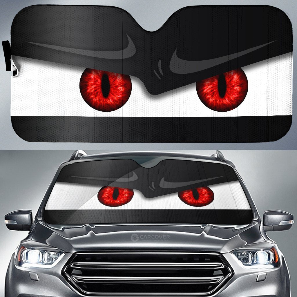 Red Car Eyes Sun Shade Custom Black Color Car Accessories - Gearcarcover - 1