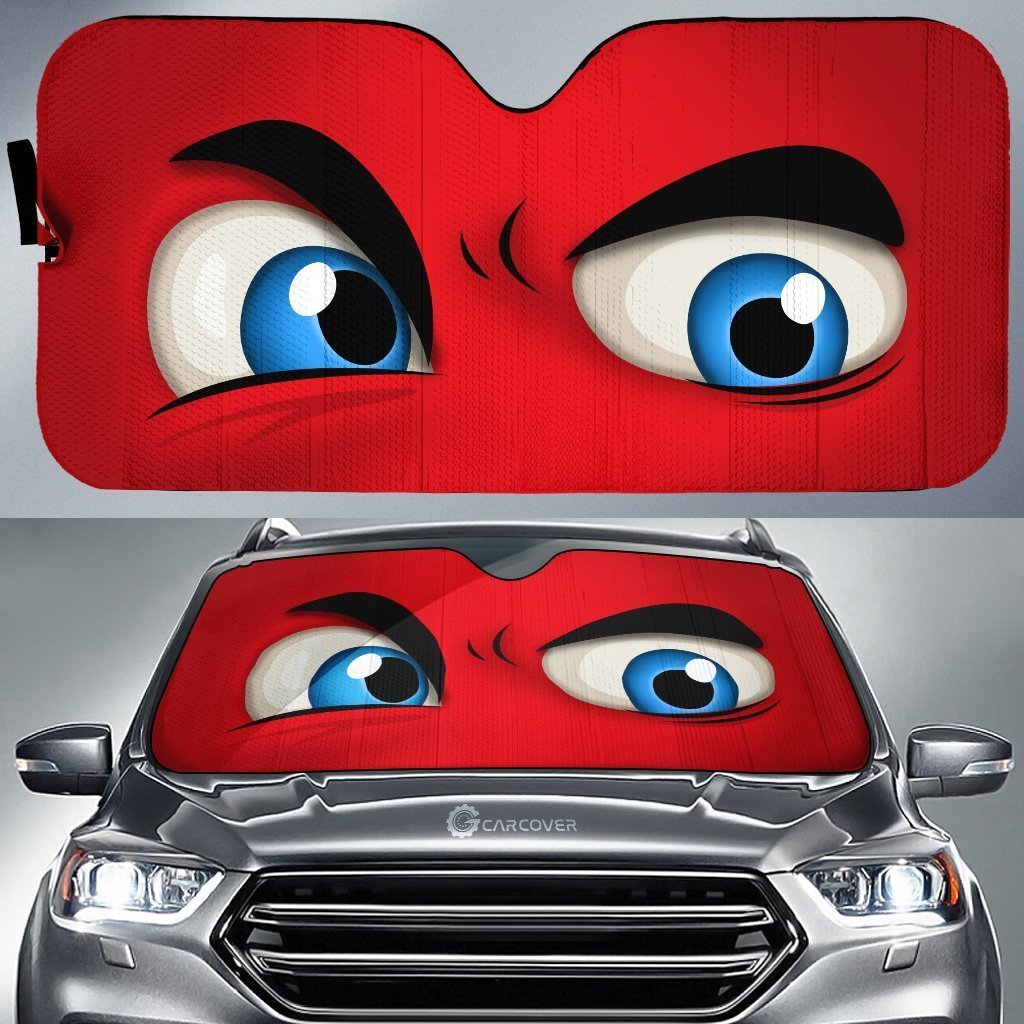 Red Challenging Car Eyes Sun Shade Custom Funny Car Accessories - Gearcarcover - 1