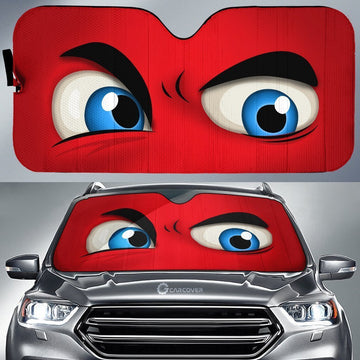 Red Challenging Car Eyes Sun Shade Custom Funny Car Accessories - Gearcarcover - 1