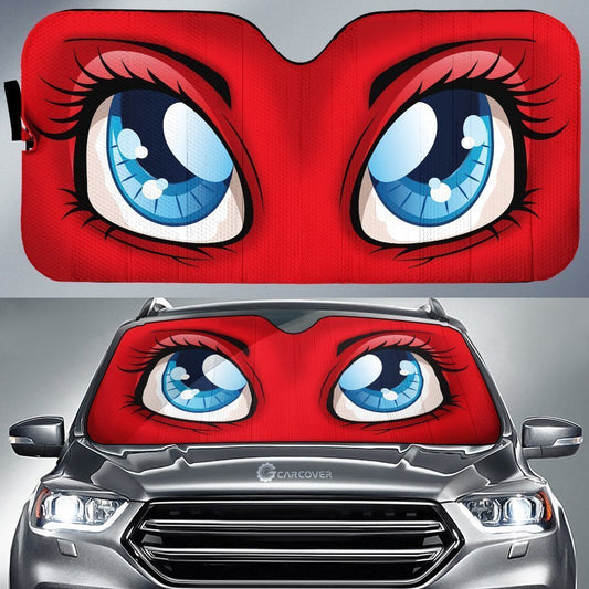 Red Cute Car Eyes Sun Shade Custom Cool Car Accessories - Gearcarcover - 1