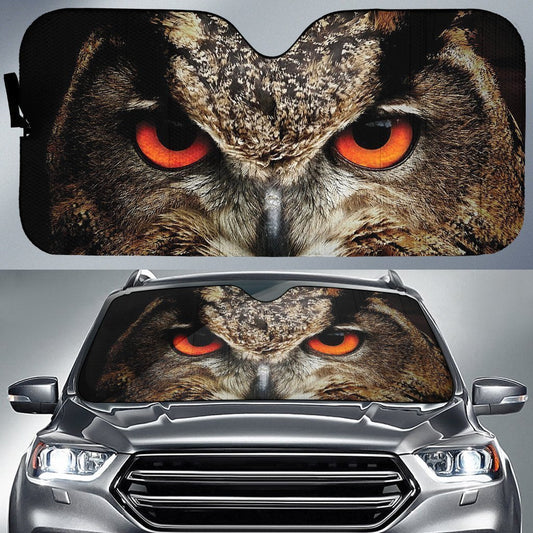 Red Eyes Of Owl Car Sunshade - Gearcarcover - 1