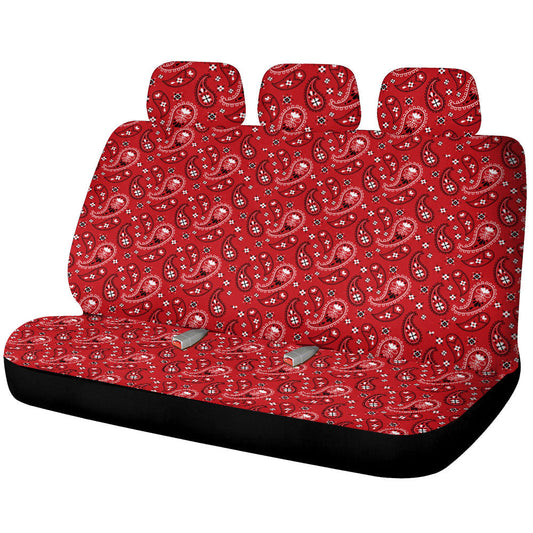 Red Paisley Pattern Car Back Seat Covers Custom Car Accessories - Gearcarcover - 1