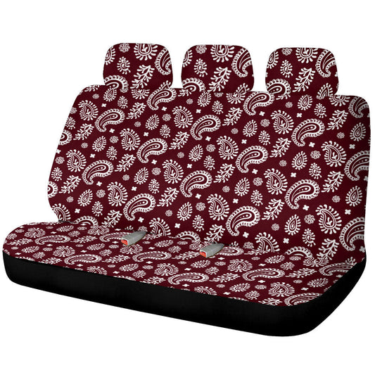 Red Paisley Pattern Car Back Seat Covers Custom Car Accessories - Gearcarcover - 1