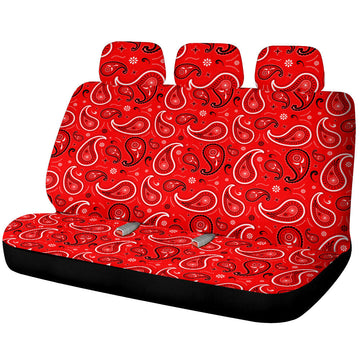 Red Paisley Pattern Car Back Seat Covers Custom Car Accessories - Gearcarcover - 1