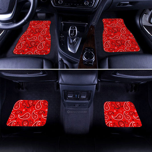 Red Paisley Pattern Car Floor Mats Custom Car Accessories - Gearcarcover - 2