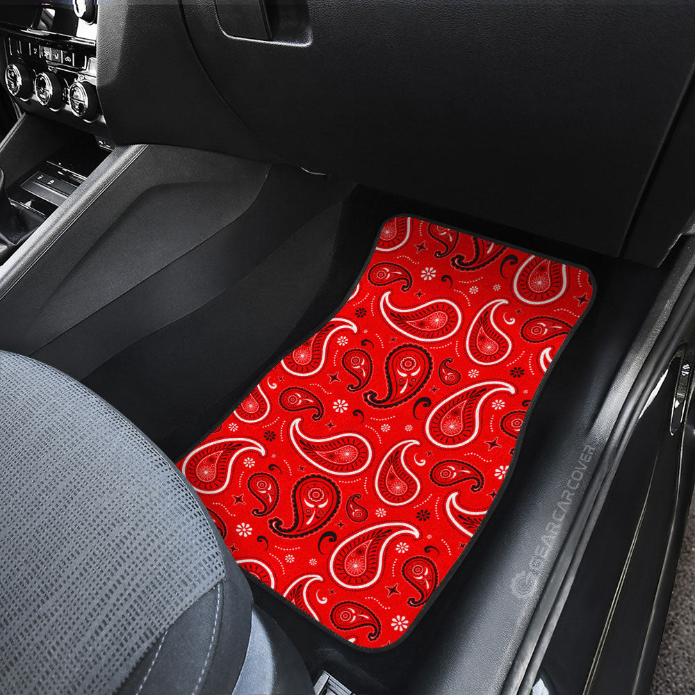 Red Paisley Pattern Car Floor Mats Custom Car Accessories - Gearcarcover - 3