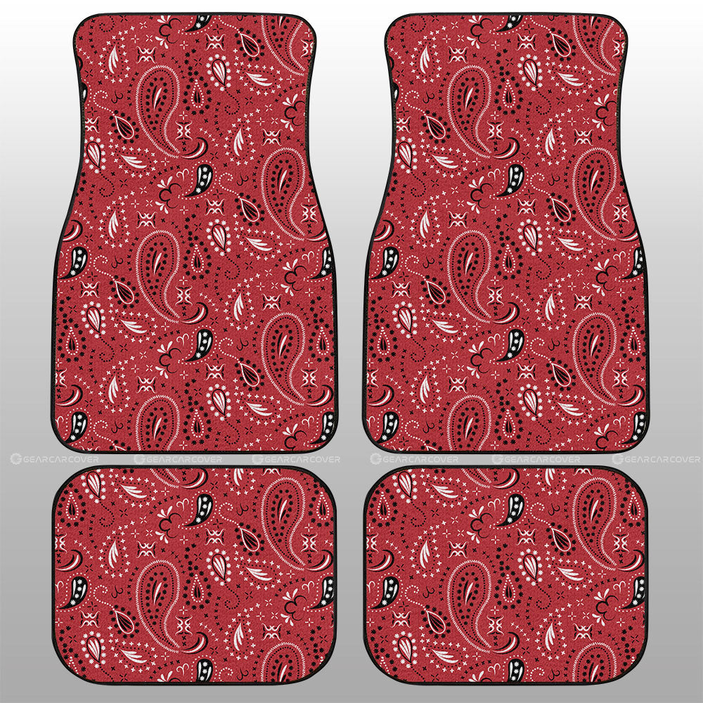 Red Paisley Pattern Car Floor Mats Custom Car Accessories - Gearcarcover - 1