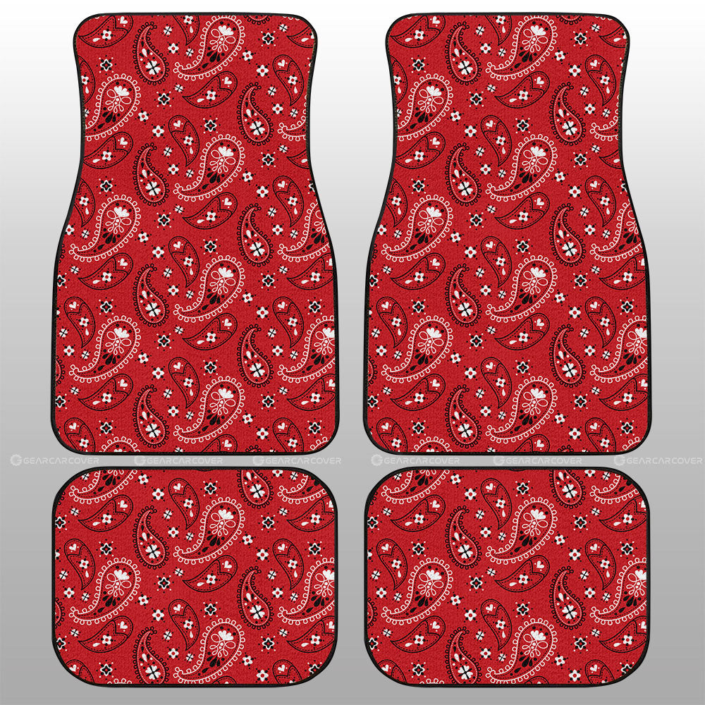 Red Paisley Pattern Car Floor Mats Custom Car Accessories - Gearcarcover - 1