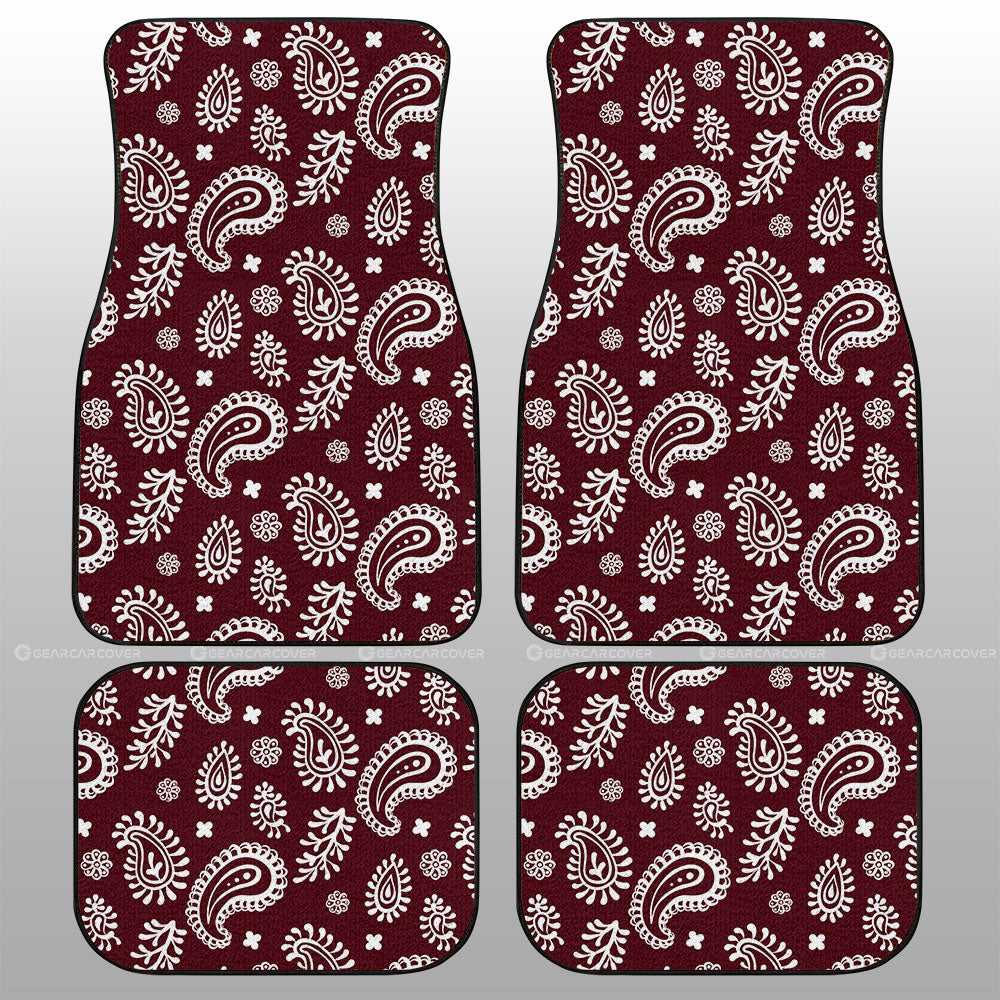 Red Paisley Pattern Car Floor Mats Custom Car Accessories - Gearcarcover - 1