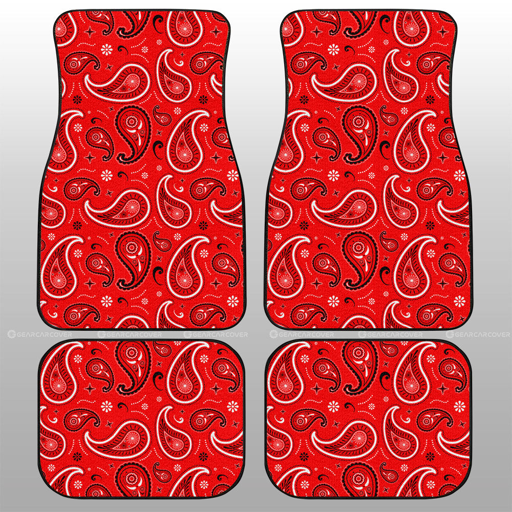Red Paisley Pattern Car Floor Mats Custom Car Accessories - Gearcarcover - 1