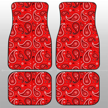 Red Paisley Pattern Car Floor Mats Custom Car Accessories - Gearcarcover - 1