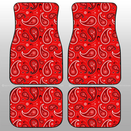 Red Paisley Pattern Car Floor Mats Custom Car Accessories - Gearcarcover - 1