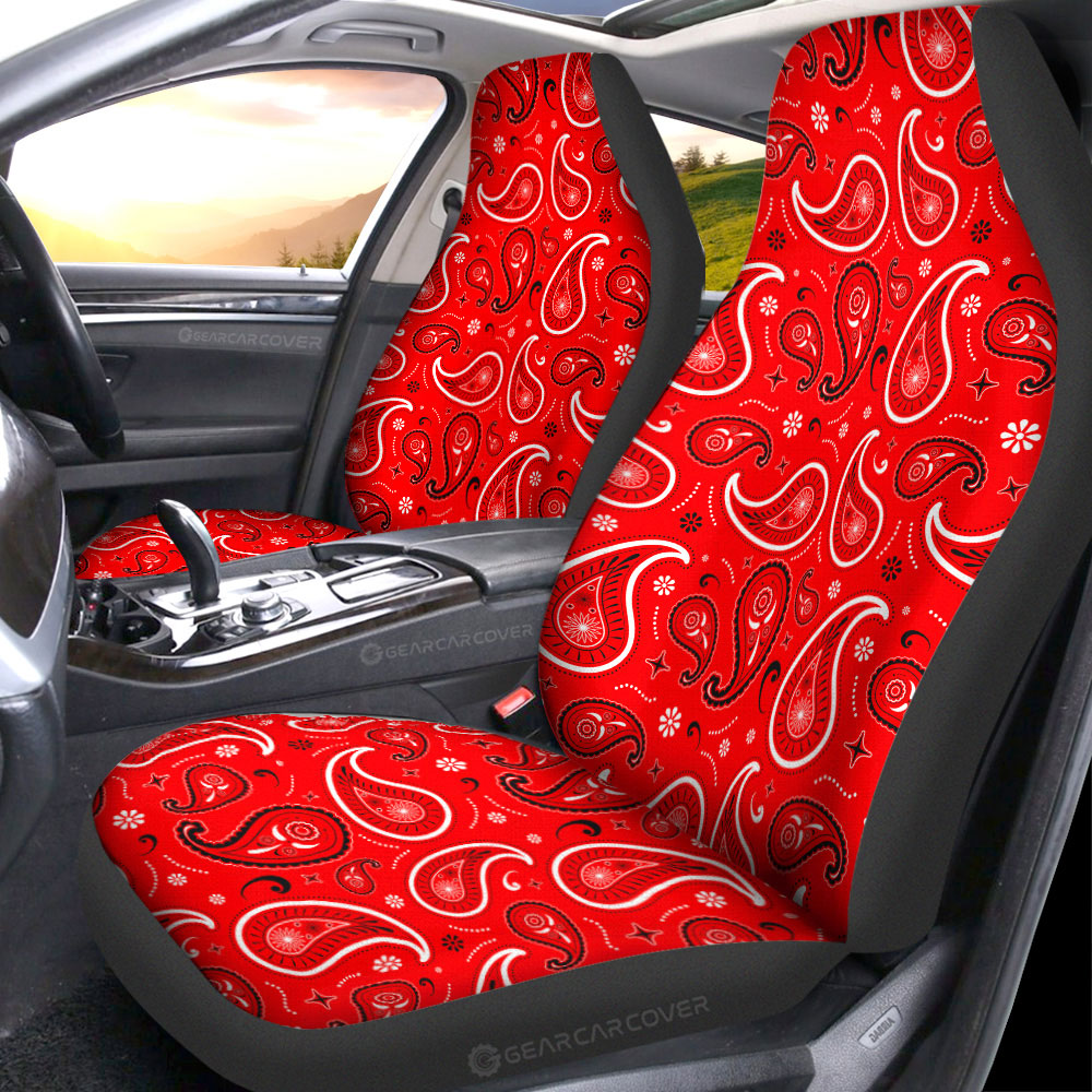 Red Paisley Pattern Car Seat Covers Custom Car Accessories - Gearcarcover - 1