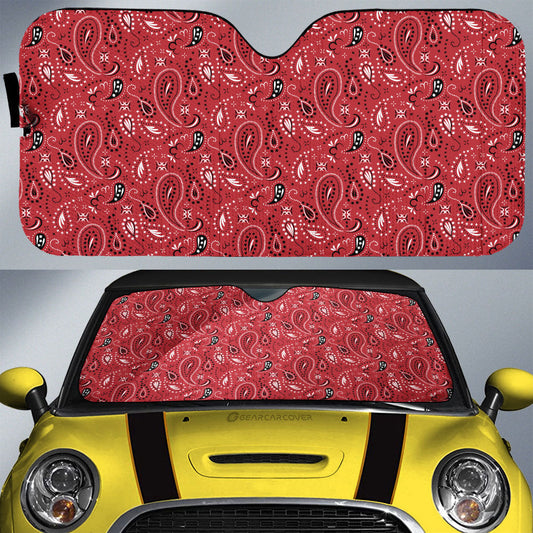 Red Paisley Pattern Car Sunshade Custom Car Accessories - Gearcarcover - 1