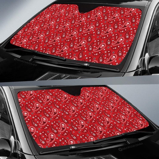 Red Paisley Pattern Car Sunshade Custom Car Accessories - Gearcarcover - 2