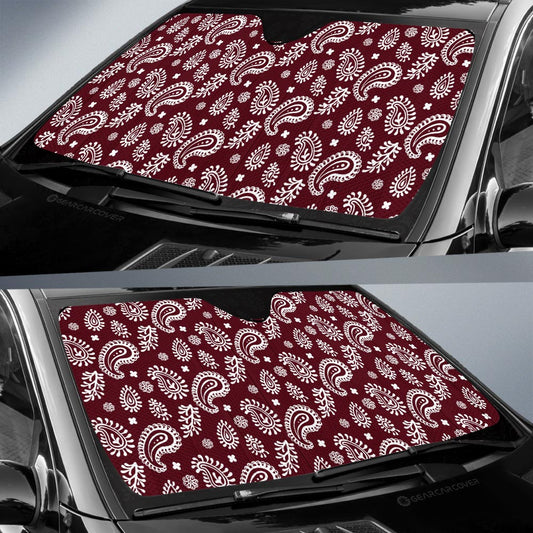 Red Paisley Pattern Car Sunshade Custom Car Accessories - Gearcarcover - 2