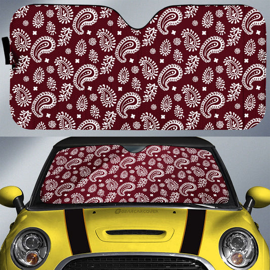 Red Paisley Pattern Car Sunshade Custom Car Accessories - Gearcarcover - 1