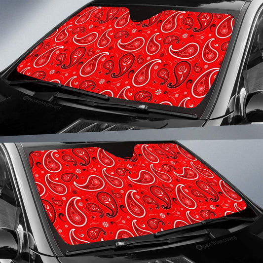 Red Paisley Pattern Car Sunshade Custom Car Accessories - Gearcarcover - 2