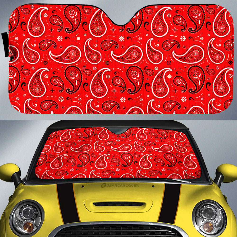 Red Paisley Pattern Car Sunshade Custom Car Accessories - Gearcarcover - 1