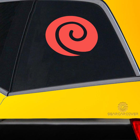 Red Uzumaki Symbol Car Sticker Custom Anime Car Accessories - Gearcarcover - 2