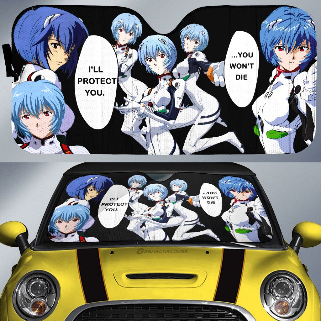 Rei Ayanami Car Sunshade Custom NGE - Gearcarcover - 1