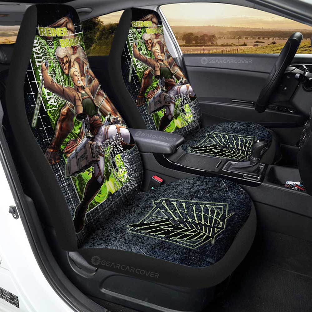 Reiner Braun Car Seat Covers Custom Attack On Titan Car Accessories - Gearcarcover - 2