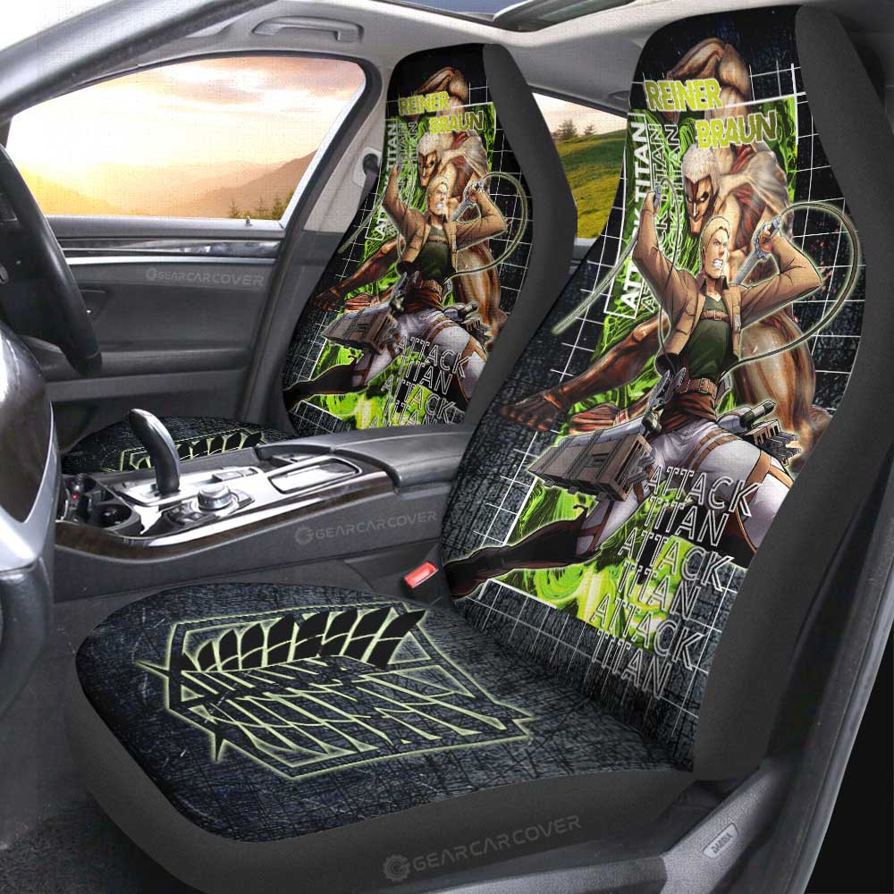 Reiner Braun Car Seat Covers Custom Attack On Titan Car Accessories - Gearcarcover - 1