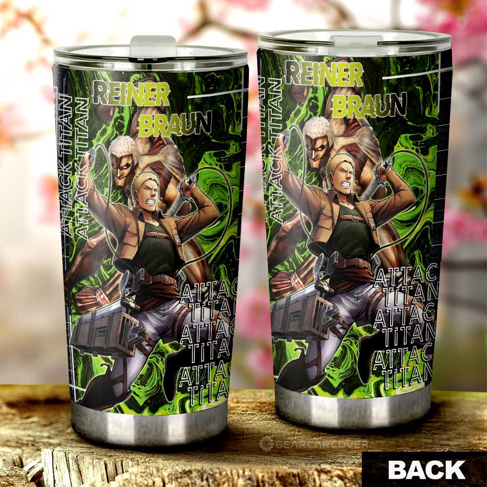 Reiner Braun Tumbler Cup Custom Attack On Titan Car Accessories - Gearcarcover - 2