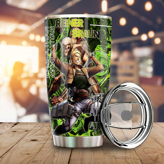 Reiner Braun Tumbler Cup Custom Attack On Titan Car Accessories - Gearcarcover - 1