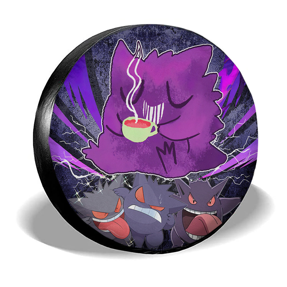 Relaxed Gengar Spare Tire Cover Custom - Gearcarcover - 3