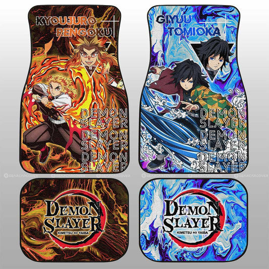 Rengoku And Giyu Car Floor Mats Custom Car Accessories - Gearcarcover - 1