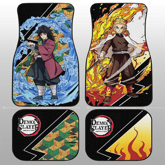 Rengoku And Giyuu Car Floor Mats Custom Car Accessories - Gearcarcover - 1