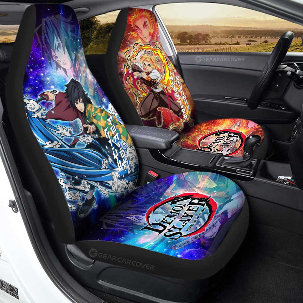 Rengoku And Giyuu Car Seat Covers Custom Characters Car Accessories - Gearcarcover - 2