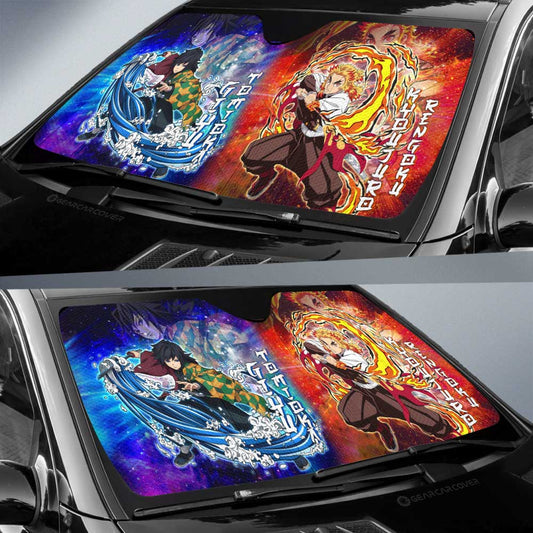 Rengoku And Giyuu Car Sunshade Custom Characters Car Accessories - Gearcarcover - 2