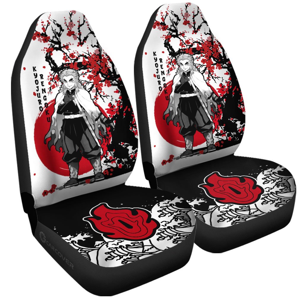 Rengoku Car Seat Covers Custom Japan Style Anime Demon Slayer Car Interior Accessories - Gearcarcover - 3