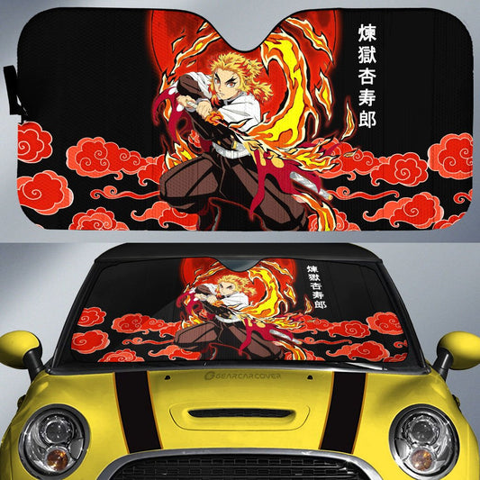 Rengoku Car Sunshade Custom Sun Breathing Skill Car Accessories - Gearcarcover - 1