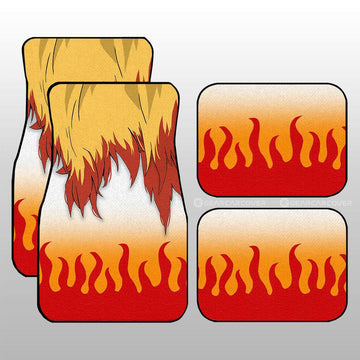 Rengoku Uniform Car Floor Mats Custom Hairstyle Car Interior Accessories - Gearcarcover - 1
