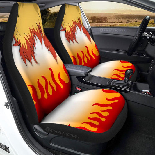 Rengoku Uniform Car Seat Covers Custom Hairstyle Car Interior Accessories - Gearcarcover - 1