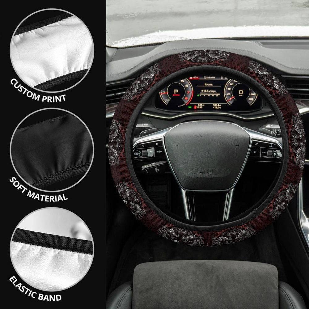 Rising Bengal Dragon Steering Wheel Cover Custom Car Accessories - Gearcarcover - 3