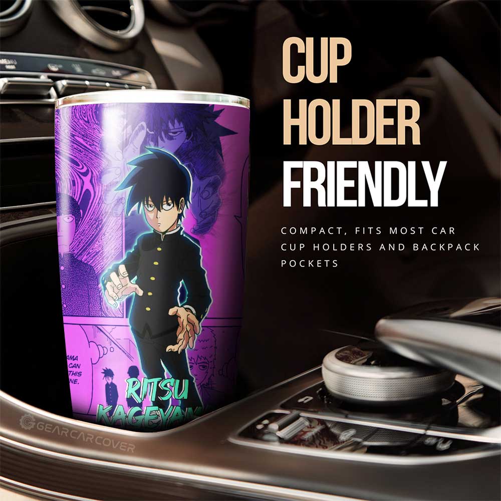Ritsu Kageyama Tumbler Cup Custom Mix Manga - Gearcarcover - 2