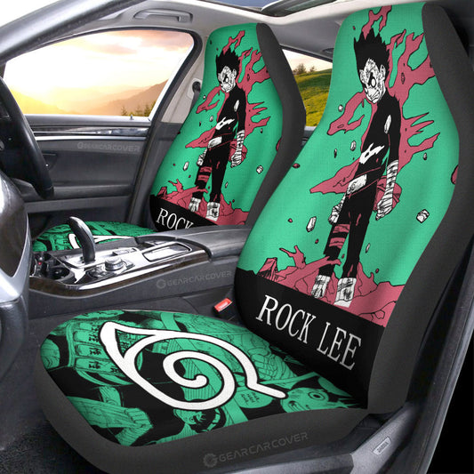 Rock Lee Car Seat Covers Custom Anime Car Accessories Manga Color Style - Gearcarcover - 2