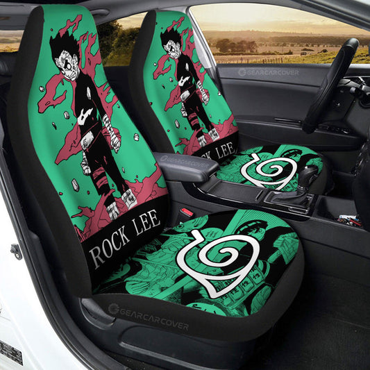 Rock Lee Car Seat Covers Custom Anime Car Accessories Manga Color Style - Gearcarcover - 1