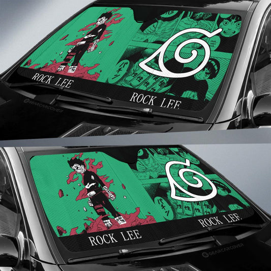 Rock Lee Car Sunshade Custom Anime Car Accessories Manga Color Style - Gearcarcover - 2