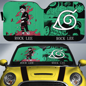 Rock Lee Car Sunshade Custom Anime Car Accessories Manga Color Style - Gearcarcover - 1