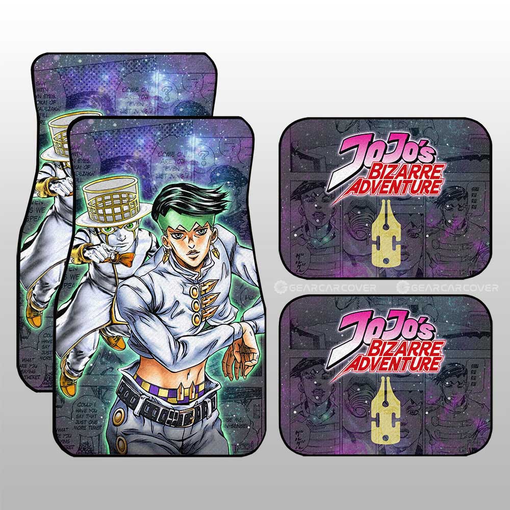 Rohan Kishibe Car Floor Mats Custom Galaxy Manga JJBA - Gearcarcover - 1
