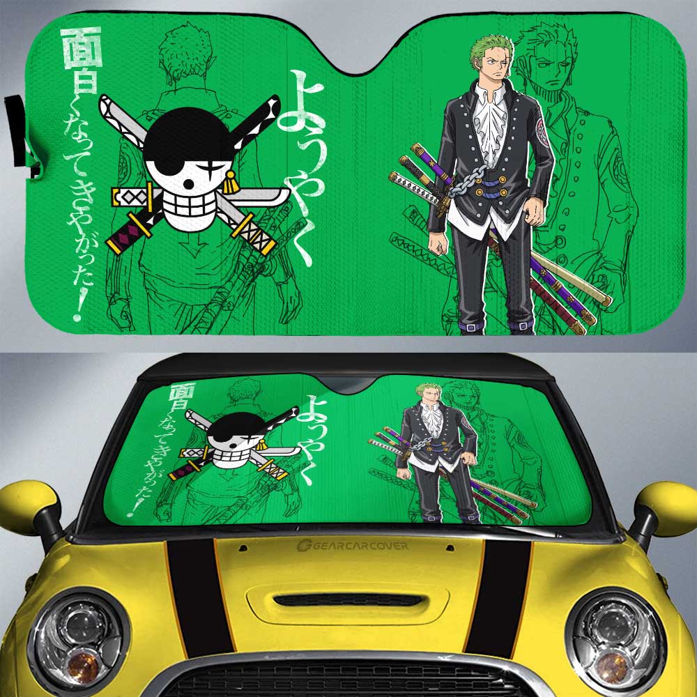 Roronoa Zoro Film Red Car Sunshade Custom Car Interior Accessories - Gearcarcover - 1