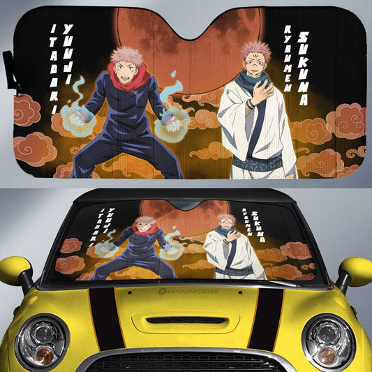 Ryoumen Sukuna And Yuuji Itadori Car Sunshade Custom Car Accessories - Gearcarcover - 1